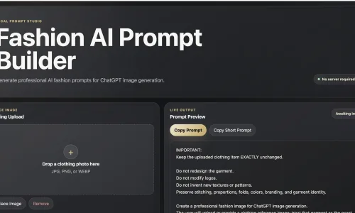Vinted AI Prompt Builder screenshot