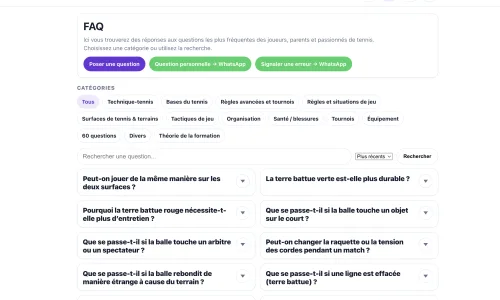Knowledge Base / FAQ screenshot