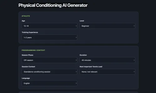 Physical Conditioning AI Generator screenshot