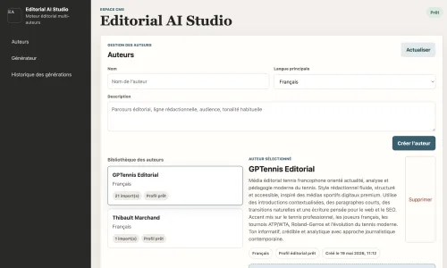 Editorial AI Studio screenshot